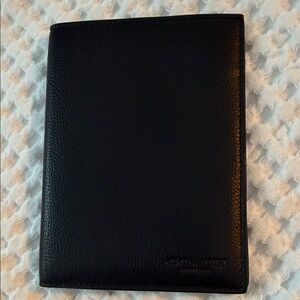 Coach Elegant Black Leather Travel Wallet passport holder.